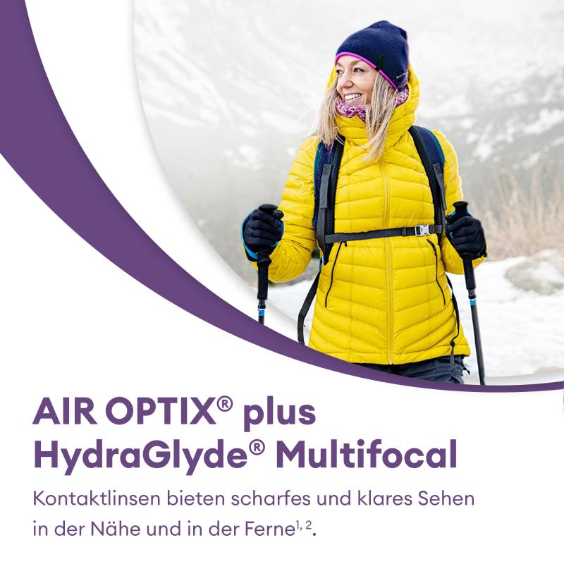 AIR OPTIX plus HydraGlyde Multifocal | 3er Box | Addition HI(MAX ADD+2,50)
